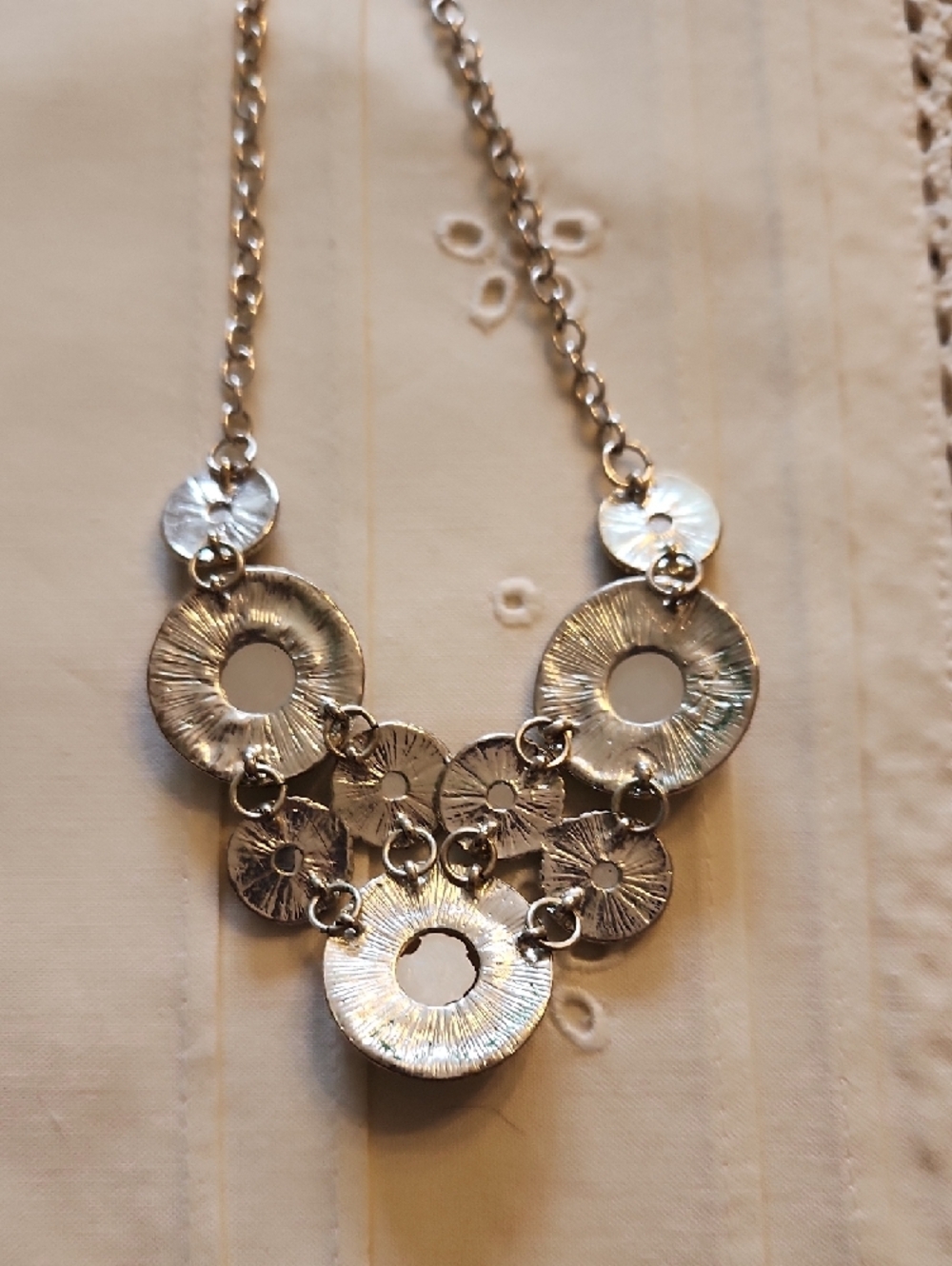 Premier Designs Silver-Tone Necklace with Amber & Light Green Stones - Picture 8 of 8